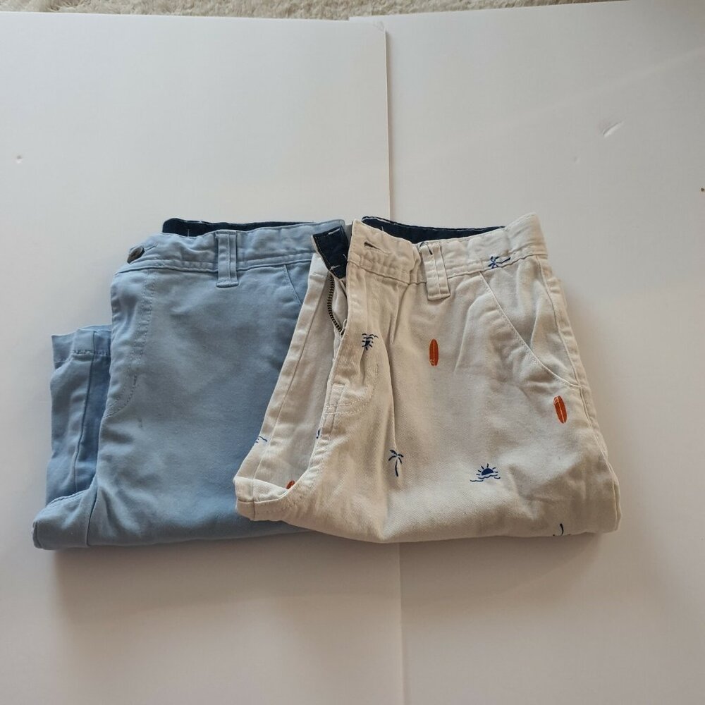 Wonder Nation Shorts Size 14 Light Blue White Palm Tree‎ Sunrise Kids Summer